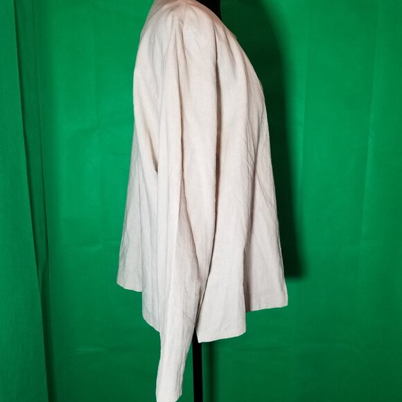 Norton Studio Womens XL Linen Shirt Button Down Long Sleeve Blouse Office City - Picture 4 of 8